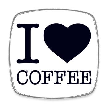I LOVE COFFEE Kaffee Käffchen - Square fridge magnet - white - Front