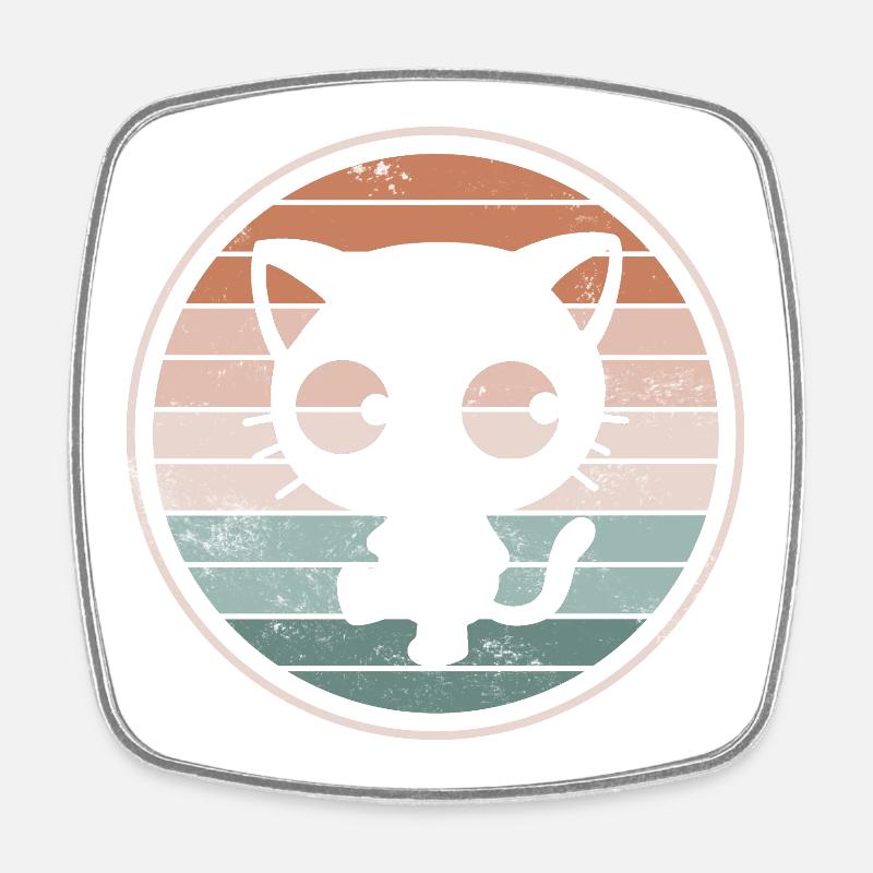 Chats Chats - Magnet carré - blanc