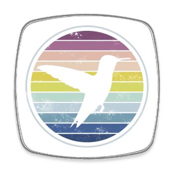 Hummingbird - Square fridge magnet - white - Front