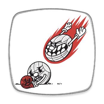 Boules volantes pour les joueurs de boules Bouler - Magnet carré - blanc - Devant