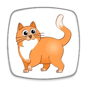 The cheerful orange hangover. - Square fridge magnet - white - Front