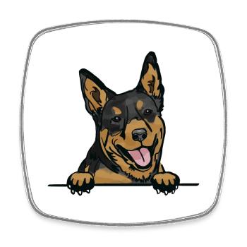 Australischer Kelpie-Hund für Peeking-Hundeliebhaber - Viereckiger Kühlschrankmagnet - Weiß - Vorne