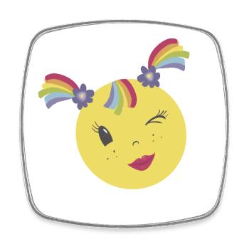 Powergirly - Viereckiger Kühlschrankmagnet - Weiß - Vorne