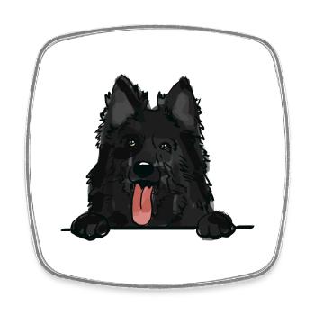 Chien Elkhound norvégien noir pour les amoureux des chiens - Magnet carré - blanc - Devant