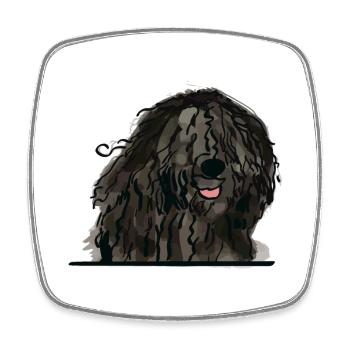 Bergamasco Schäferhund für guckende Hundeliebhaber - Viereckiger Kühlschrankmagnet - Weiß - Vorne