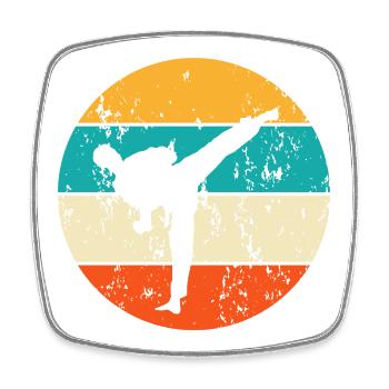 Vintage Retro Karate Kampfsport - Viereckiger Kühlschrankmagnet - Weiß - Vorne