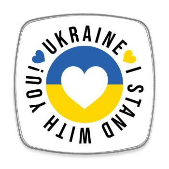 Ukraine! Je suis à vos côtés - Magnet carré - blanc - Devant
