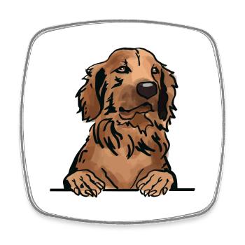 Golden Retriever Dog for Peeking Dog Lovers - Square fridge magnet - white - Front