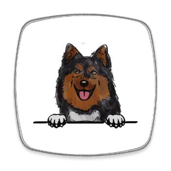 Finnischer Lapphundhund für spähende Hundeliebhaber - Viereckiger Kühlschrankmagnet - Weiß - Vorne