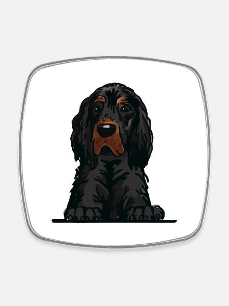 Gordon Setter Dog pour les amateurs de chiens qui regardent - Magnet carré - blanc