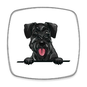 Chien Schnauzer géant pour les amateurs de chiens qui regardent - Magnet carré - blanc - Devant
