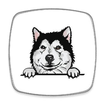 Malamute Alaskan Dog für Peeking Dog Lovers - Viereckiger Kühlschrankmagnet - Weiß - Vorne