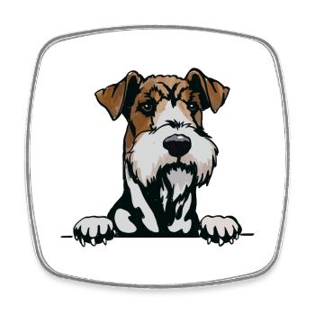 Kromfohrlander Dog for Peeking Dog Lovers - Square fridge magnet - white - Front