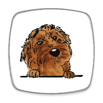 Labradoodle Hund für spähende Hundeliebhaber - Viereckiger Kühlschrankmagnet - Weiß - Vorne