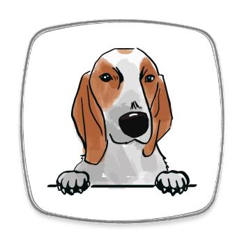 Chien porcelaine pour les amateurs de chiens qui regardent - Magnet carré - blanc - Devant
