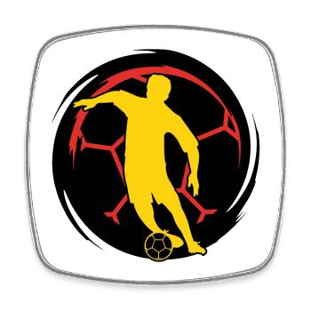 Fussball - Fussballer - Viereckiger Kühlschrankmagnet - Weiß - Vorne