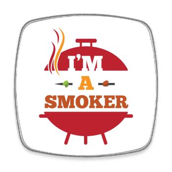 I am a smoker | BBQ - Viereckiger Kühlschrankmagnet - Weiß - Vorne