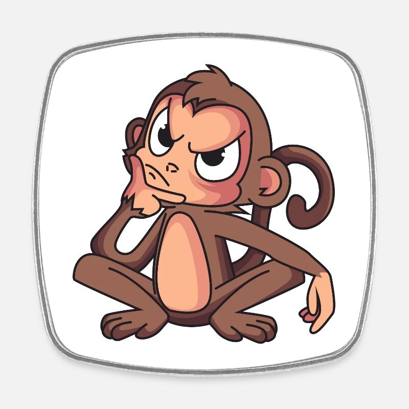 Clever Monkey - Square fridge magnet - white