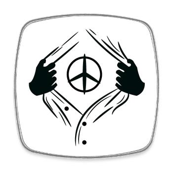 Freedom of Expression Peace Sign Love Peace - Square fridge magnet - white - Front