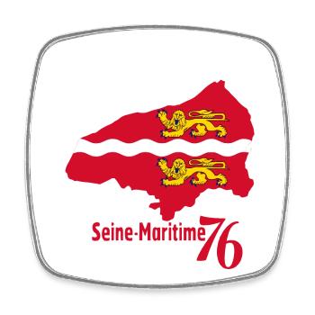 Seine maritime - Magnet carré - blanc - Devant