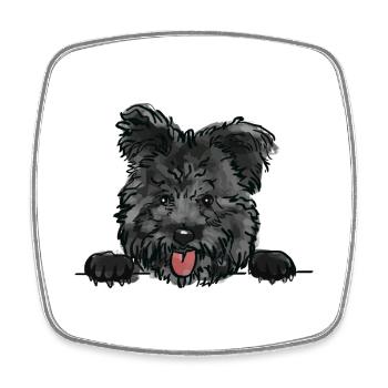 Pumi Dog for Peeking Dog Lovers - Square fridge magnet - white - Front