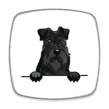 Chien terrier écossais pour les amateurs de chiens qui jettent un coup d’œil - Magnet carré - blanc - Devant