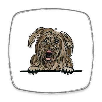 Romanian Mioritic Shepherd Dog for Peeking Dog Lov - Square fridge magnet - white - Front