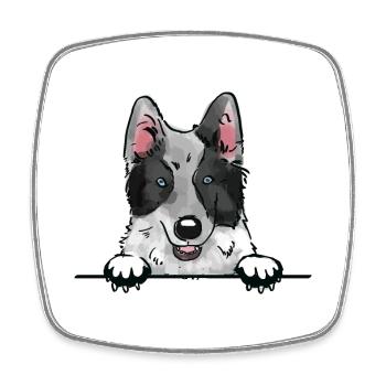 Yakutian Laika Dog for Peeking Dog Lovers - Square fridge magnet - white - Front