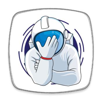Facepalm Astronaut - Square fridge magnet - white - Front