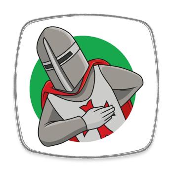 Freundlicher Ritter - Viereckiger Kühlschrankmagnet - Weiß - Vorne