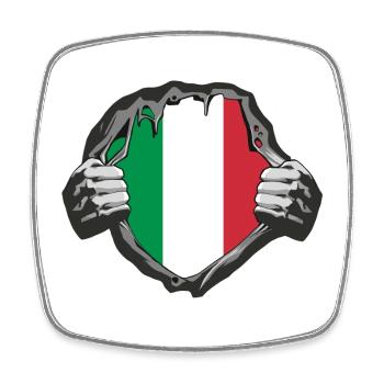 Italien Brust Design - Viereckiger Kühlschrankmagnet - Weiß - Vorne