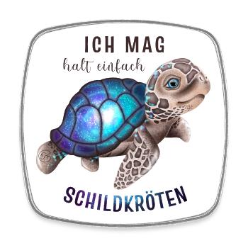 Ich mag halt einfach Schildkröten - Viereckiger Kühlschrankmagnet - Weiß - Vorne