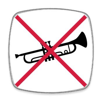 Trumpet Forbidden Shield - Square fridge magnet - white - Front