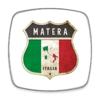 Matera Italy Coat of Arms Flags Design - Square fridge magnet - white - Front