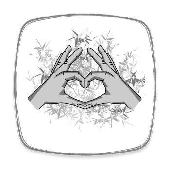 Heart Peace Movement Love Peace Freedom - Square fridge magnet - white - Front