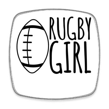 Rugby Girl – Minimalistische Rugby Frauen | Geschenkidee - Viereckiger Kühlschrankmagnet - Weiß - Vorne