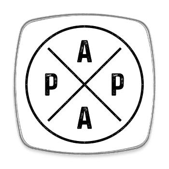 Papa - Viereckiger Kühlschrankmagnet - Weiß - Vorne