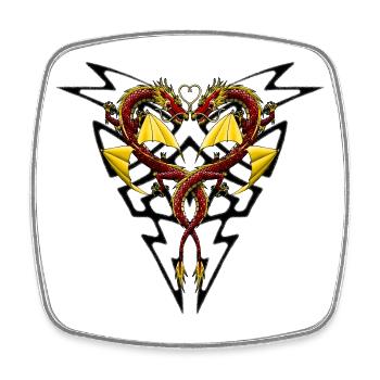 Chinese Dragon Heart Tribal R6Z - Square fridge magnet - white - Front