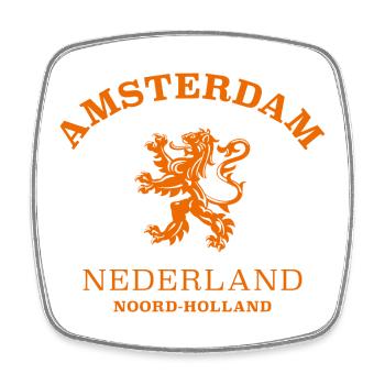 AMSTERDAM Nederland Niederlande Pays-Bas - Magnet carré - blanc - Devant