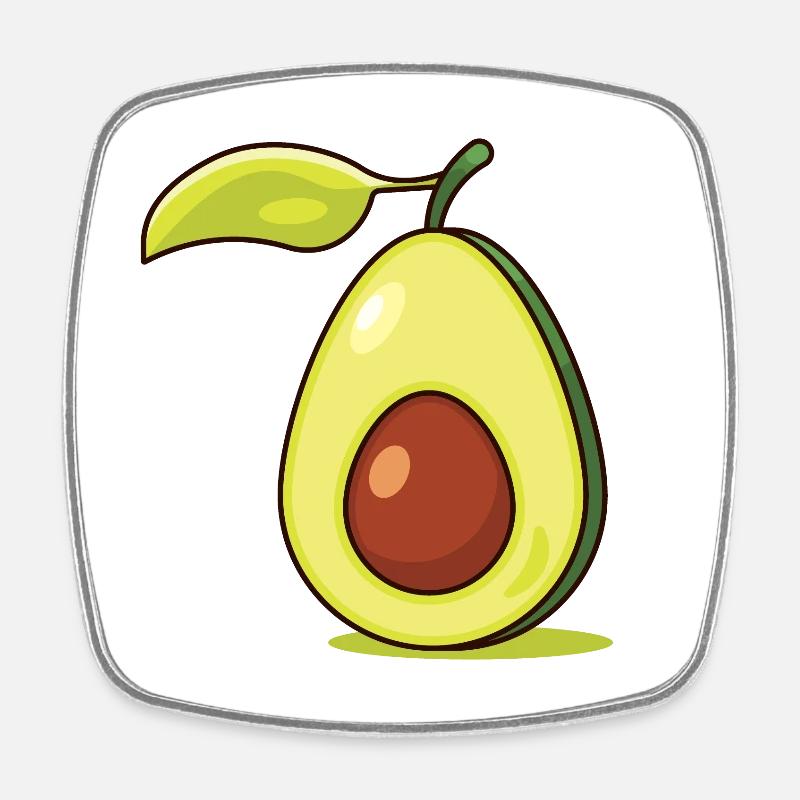 Avocado - Viereckiger Kühlschrankmagnet - Weiß
