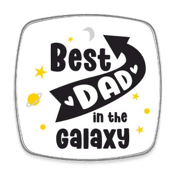 Bester Vater in der Galaxie - Viereckiger Kühlschrankmagnet - Weiß - Vorne