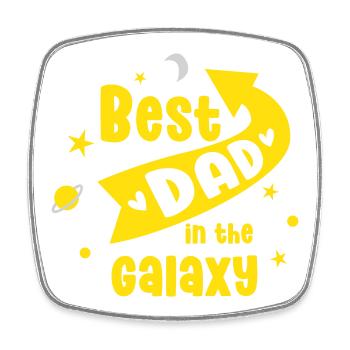 Bester Vater in der Galaxie - Viereckiger Kühlschrankmagnet - Weiß - Vorne