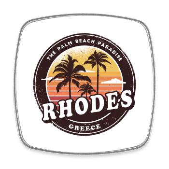 Rhodos Griechenland Strand Design - Viereckiger Kühlschrankmagnet - Weiß - Vorne
