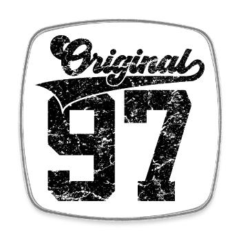 29. GEBURTSTAG 1997 COLLEGE ORIGINAL 97 - Viereckiger Kühlschrankmagnet - Weiß - Vorne