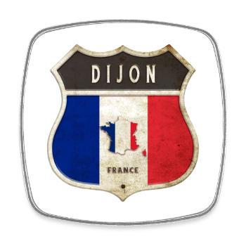 Dijon Frankreich Wappen Flaggen Design - Viereckiger Kühlschrankmagnet - Weiß - Vorne