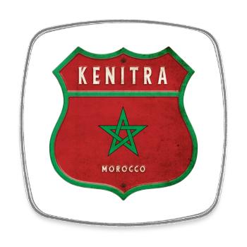 Kenitra Morocco Coat of Arms Flags Design - Square fridge magnet - white - Front