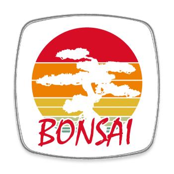 Bonsai - Viereckiger Kühlschrankmagnet - Weiß - Vorne