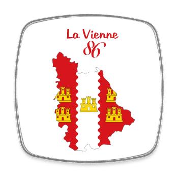 La Vienne - Magnet carré - blanc - Devant