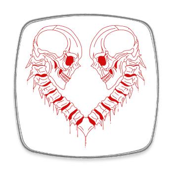 heart skull - Square fridge magnet - white - Front