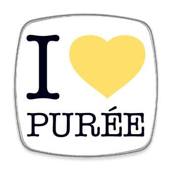 I LOVE PUREE Potatoes Mashed potatoes - Square fridge magnet - white - Front